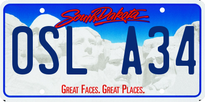 SD license plate 0SLA34