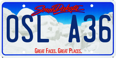 SD license plate 0SLA36