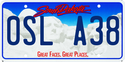 SD license plate 0SLA38