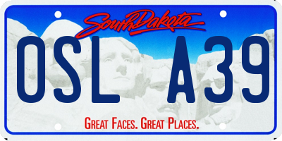 SD license plate 0SLA39
