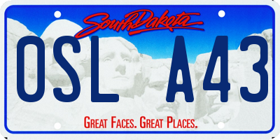 SD license plate 0SLA43
