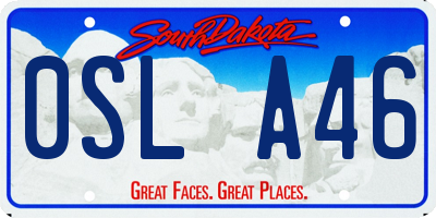 SD license plate 0SLA46