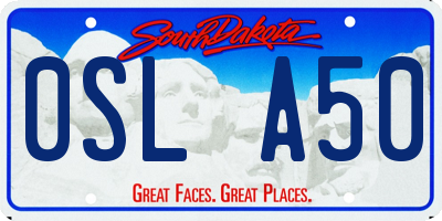 SD license plate 0SLA50