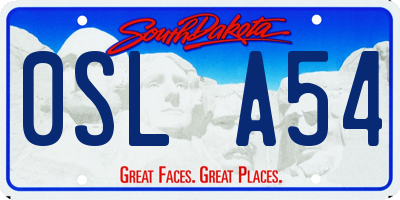 SD license plate 0SLA54