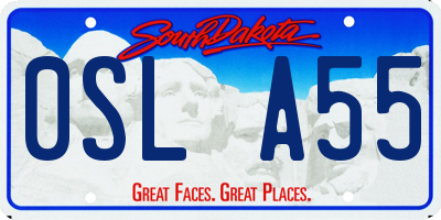 SD license plate 0SLA55