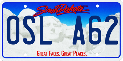 SD license plate 0SLA62
