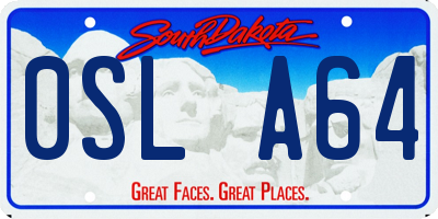 SD license plate 0SLA64
