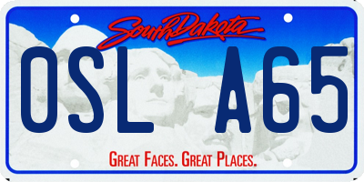 SD license plate 0SLA65