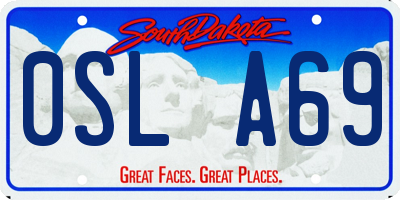 SD license plate 0SLA69