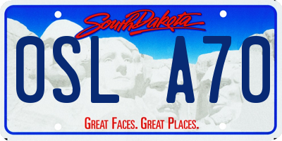 SD license plate 0SLA70