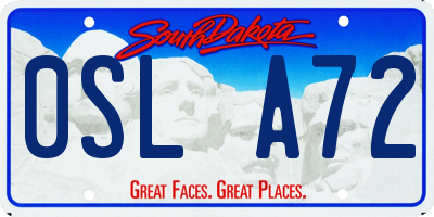 SD license plate 0SLA72