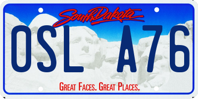 SD license plate 0SLA76