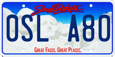 SD license plate 0SLA80