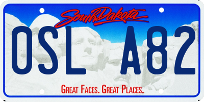 SD license plate 0SLA82