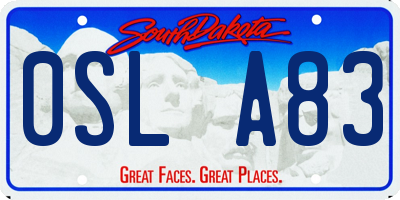 SD license plate 0SLA83