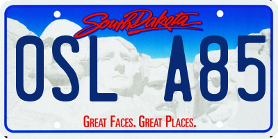 SD license plate 0SLA85