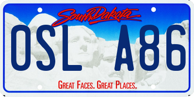 SD license plate 0SLA86
