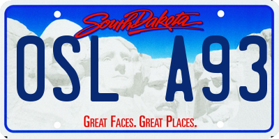SD license plate 0SLA93