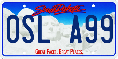SD license plate 0SLA99