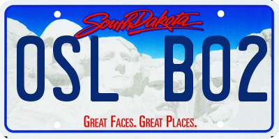 SD license plate 0SLB02