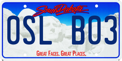 SD license plate 0SLB03
