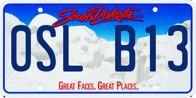 SD license plate 0SLB13