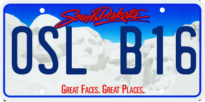 SD license plate 0SLB16