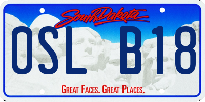 SD license plate 0SLB18