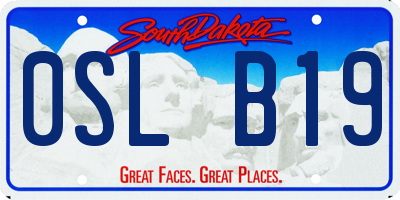SD license plate 0SLB19