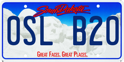 SD license plate 0SLB20