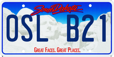 SD license plate 0SLB21