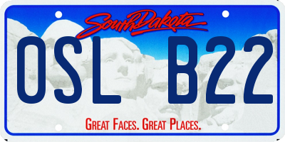 SD license plate 0SLB22
