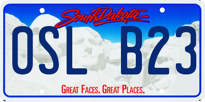 SD license plate 0SLB23