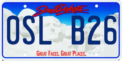 SD license plate 0SLB26