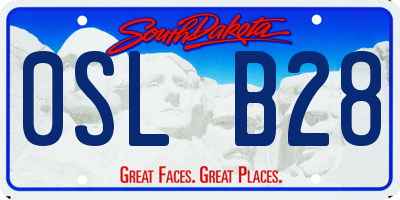 SD license plate 0SLB28