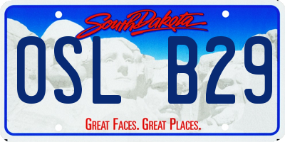 SD license plate 0SLB29
