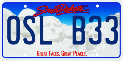 SD license plate 0SLB33