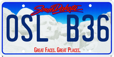 SD license plate 0SLB36