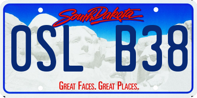 SD license plate 0SLB38