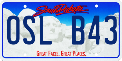SD license plate 0SLB43