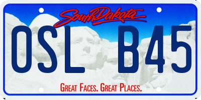 SD license plate 0SLB45