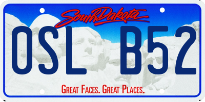 SD license plate 0SLB52
