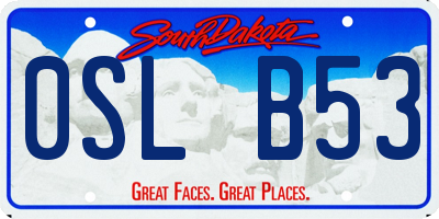 SD license plate 0SLB53