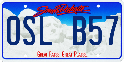 SD license plate 0SLB57
