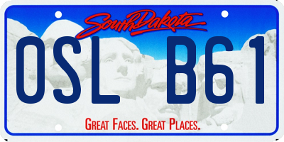 SD license plate 0SLB61