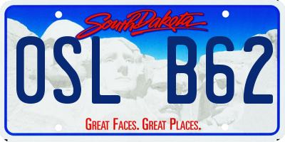 SD license plate 0SLB62