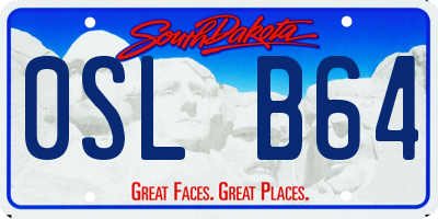 SD license plate 0SLB64