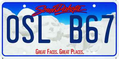 SD license plate 0SLB67