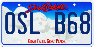 SD license plate 0SLB68