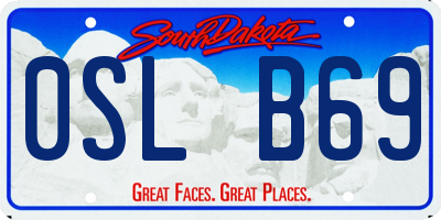 SD license plate 0SLB69
